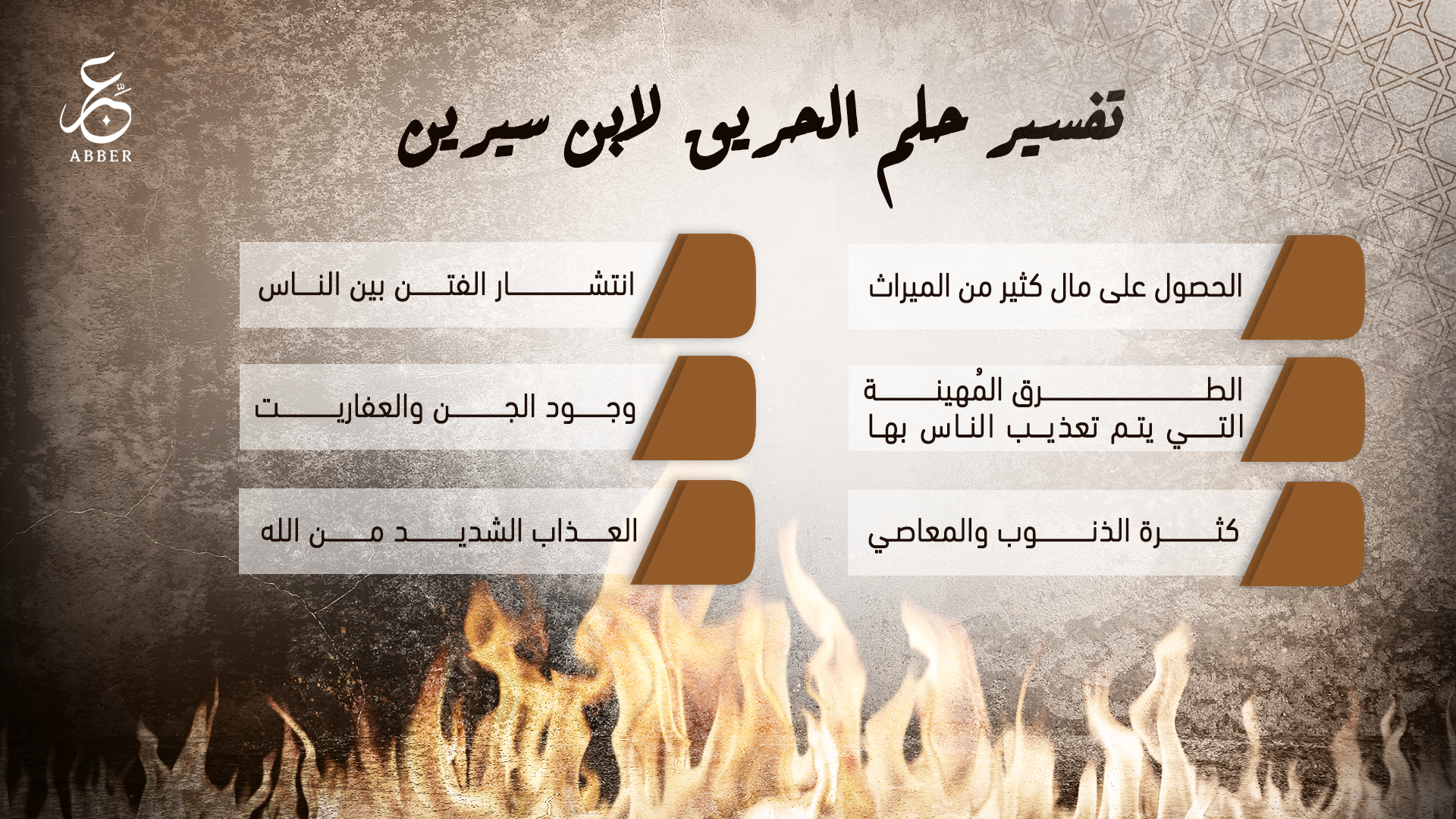 تفسير حلم الحريق لابن سيرين
